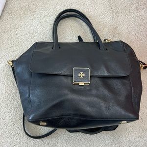 Tory Burch leather black handbag.